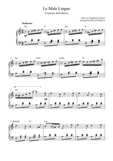 Le Male Lingue (Canzone della Barra) (arr. Kaiserin Rebecca)