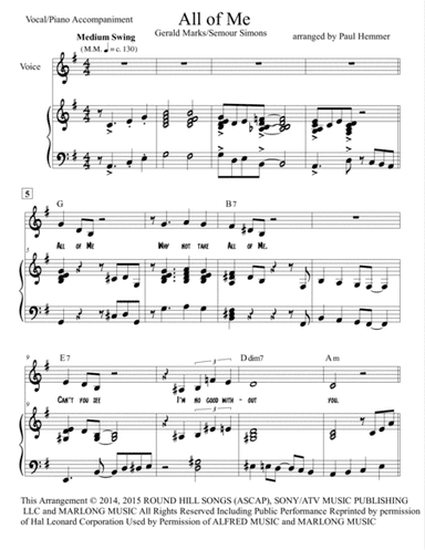 All Of Me (arr. Paul Hemmer)
