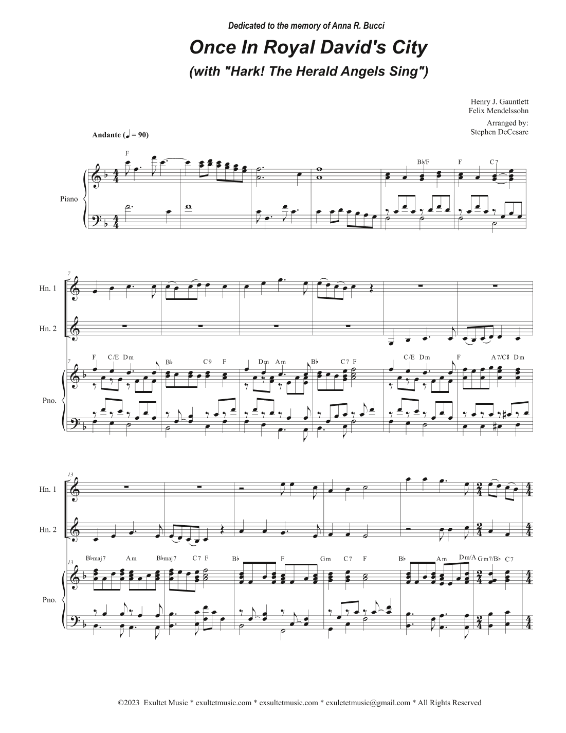 Once In Royal David's City (with "Hark! The Herald Angels Sing") (French Horn Duet) (arr. Stephen DeCesare)