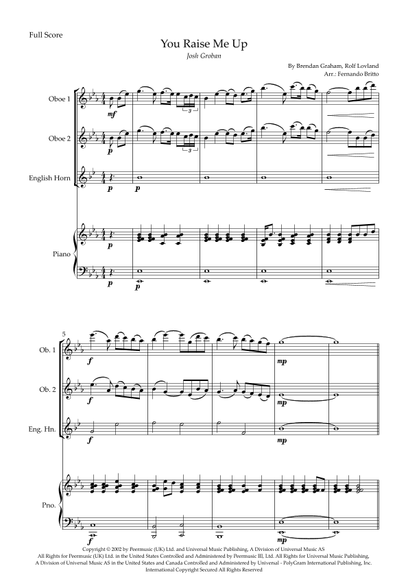 You Raise Me Up (arr. Fernando Britto)