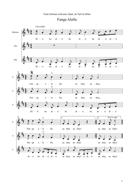 Fanga Alafia (arr. Sylvia Miles)