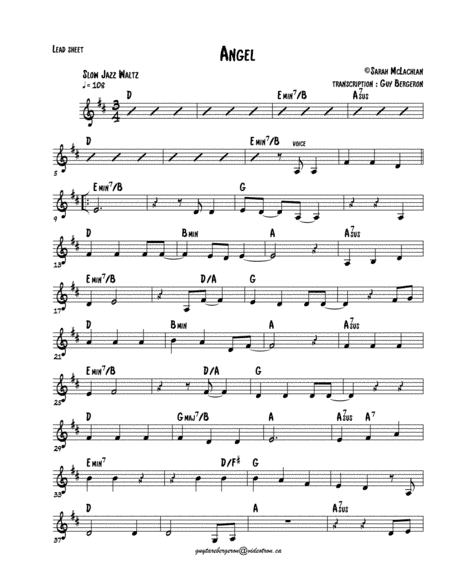 Angel (arr. Guy Bergeron)