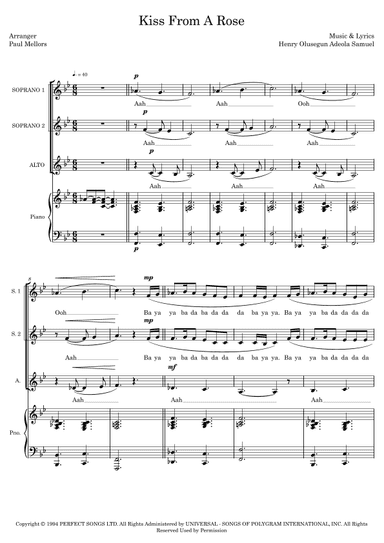 Kiss From A Rose (arr. Paul Mellors)