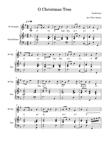 O Christmas Tree (Trumpet Solo with Piano) (arr. Tyler Adams)