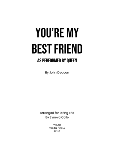 You're My Best Friend (arr. Syneva Colle)