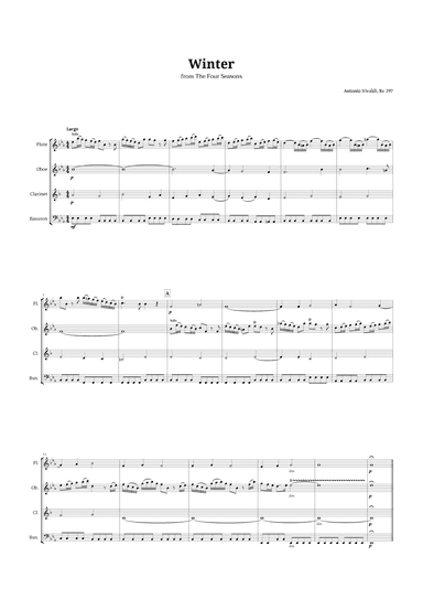 Largo from Winter by Vivaldi for Woodwind Quartet (arr. Langanho)