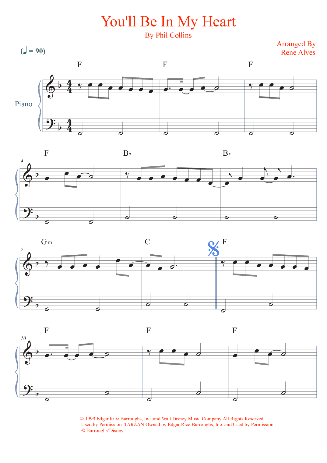 You'll Be In My Heart (arr. Rene Alves)