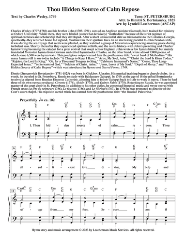 Thou Hidden Source of Calm Repose (arr. Lyndell Leatherman)