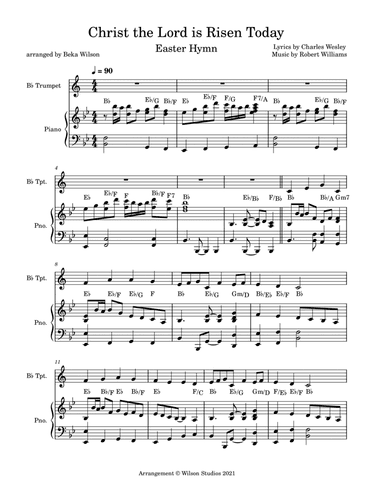 Christ the Lord is Risen Today--trumpet solo (arr. Beka Wilson)