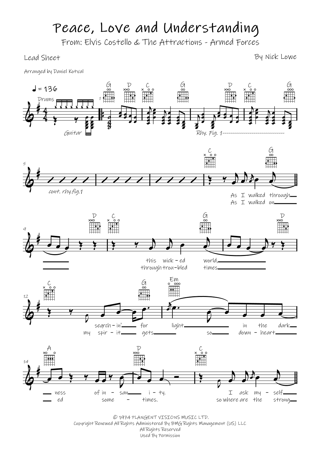 (what's So Funny 'bout) Peace, Love And Understanding (arr. Daniel Charles Kotval)