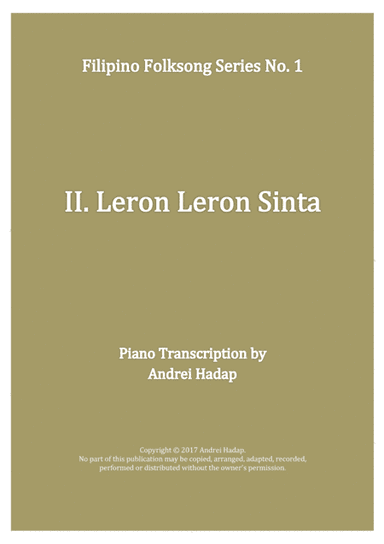 Leron Leron Sinta - arranged for Piano Solo (arr. Andrei Hadap)