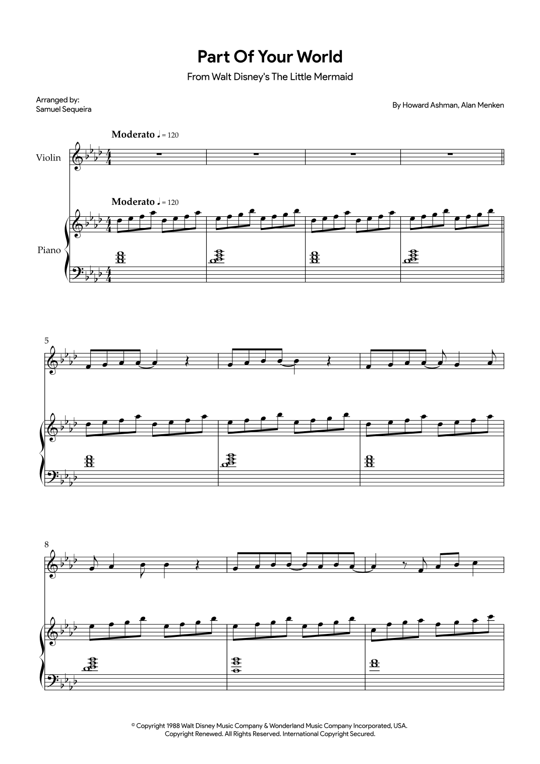 Part Of Your World (reprise) (arr. Samuel Sequeira)