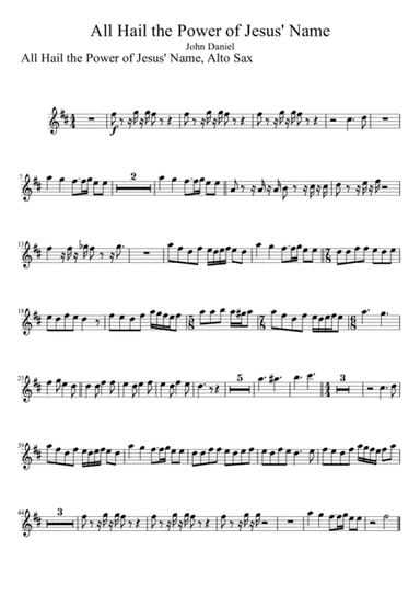 All Hail the Power of Jesus' Name, Alto Sax (arr. John W. Daniel)