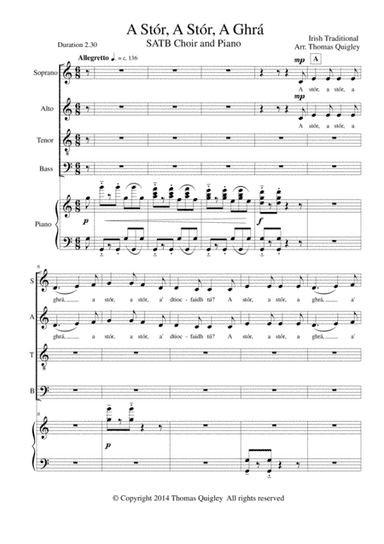 A Stór, A Stór, A Ghrá (arr. Thomas Quigley)