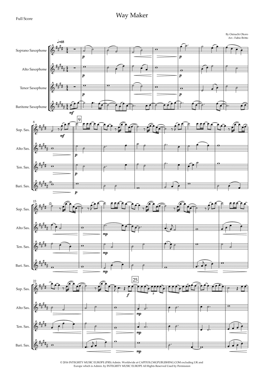 Way Maker (arr. Fabio Britto)