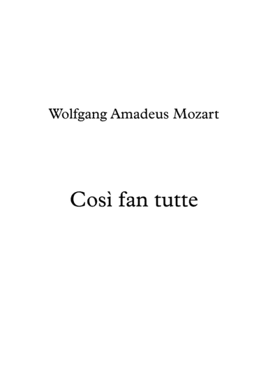 Cosi Fan Tutte - Overture for String Quartet (arr. Harry Haden-Brown)