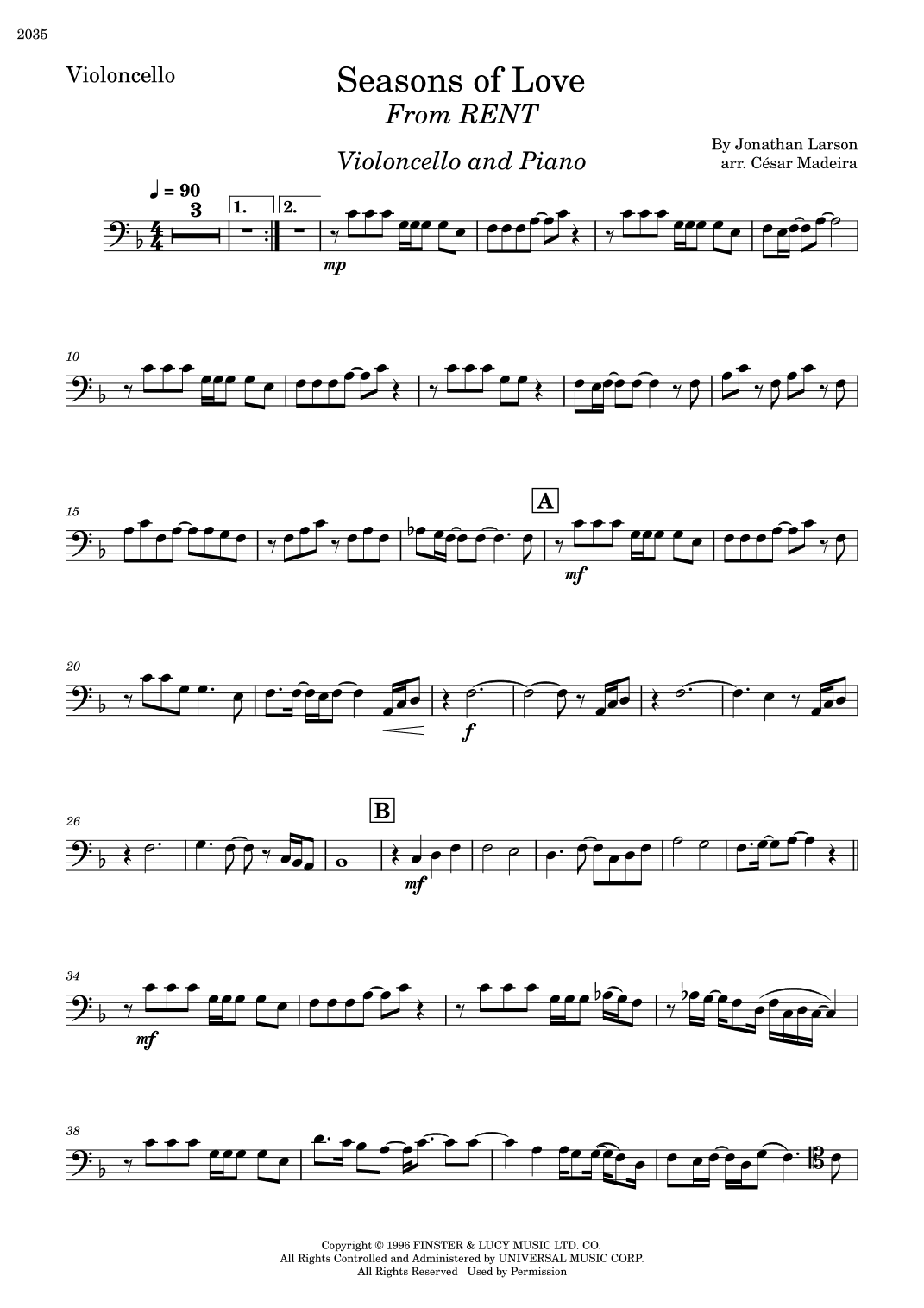 Seasons Of Love (arr. César Madeira)