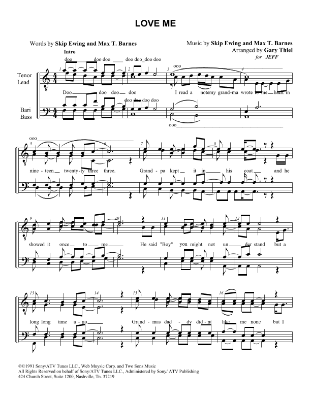 Love Me (arr. Gary Thiel)