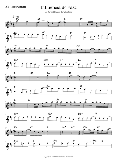 Influencia Do Jazz (arr. Fabio Eduardo de Oliveira)