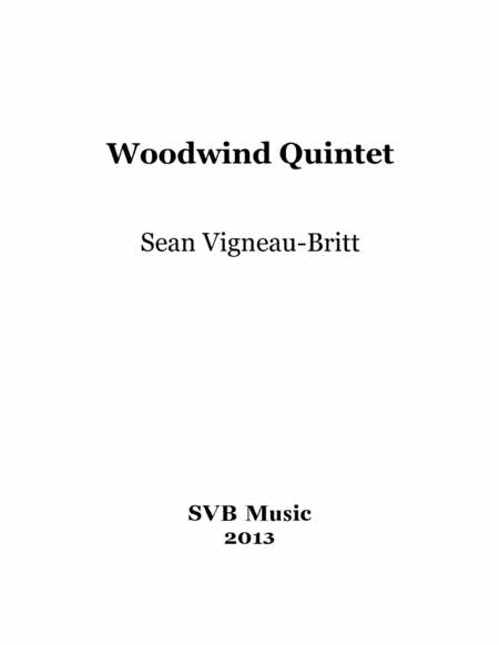 Woodwind Quintet, Score and Parts