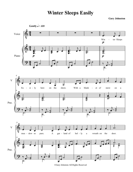 Winter Sleeps Easily - Single Voice/Unison