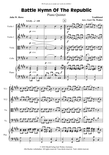 Battle Hymn Of The Republic (arr. Gert Th. Walter)