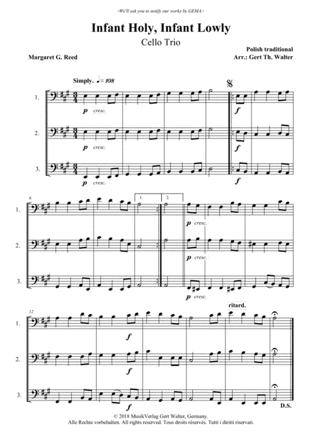 Infant Holy, Infant Lowly (arr. Gert Th. Walter)