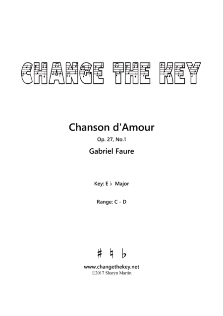 Chanson d'Amour - Eb Major (arr. Change the Key)