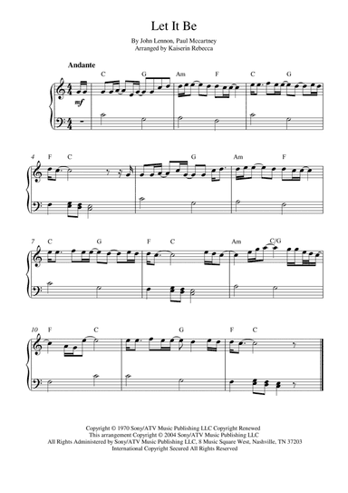 Let It Be (arr. Kaiserin Rebecca)