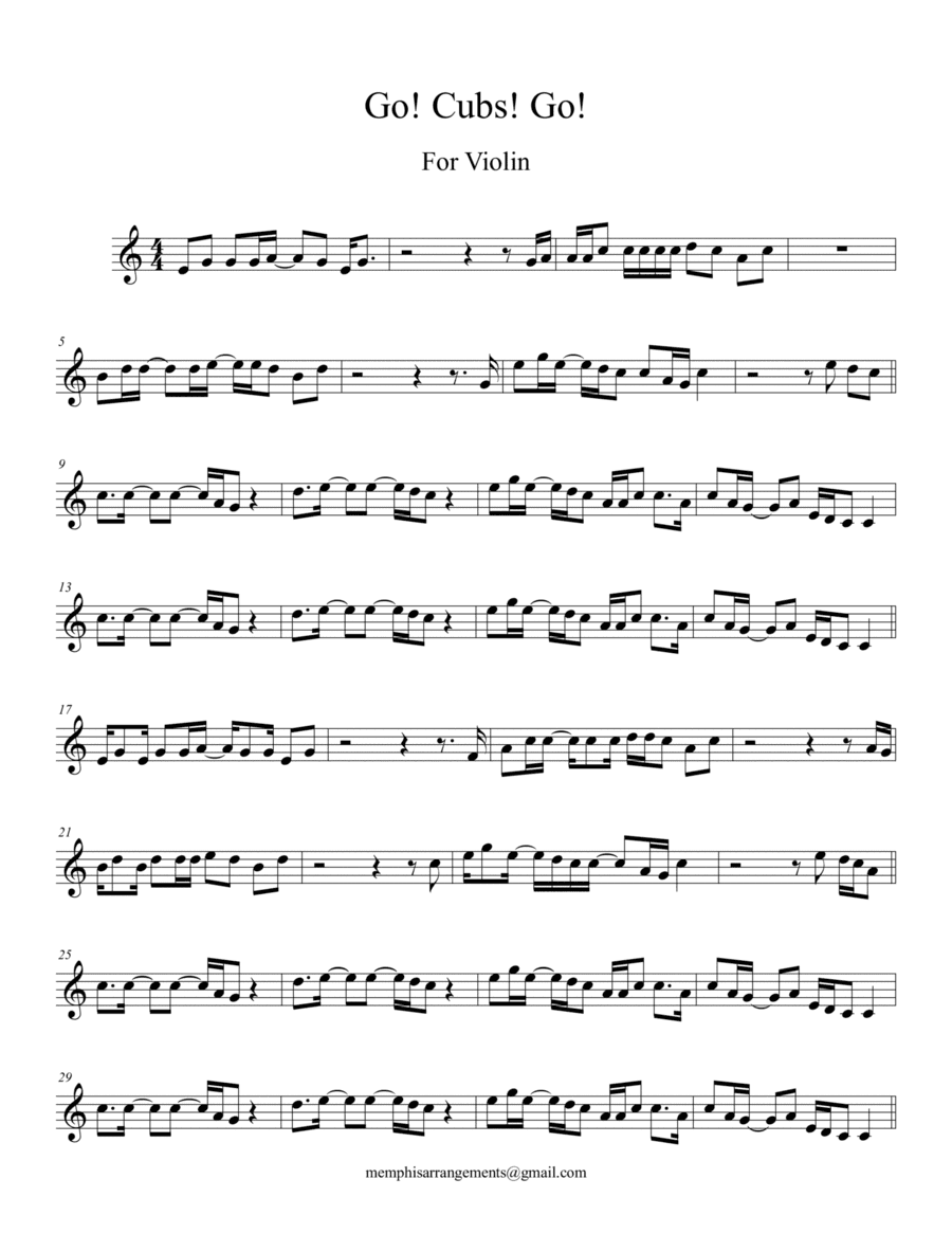 Go! Cubs! Go! Violin