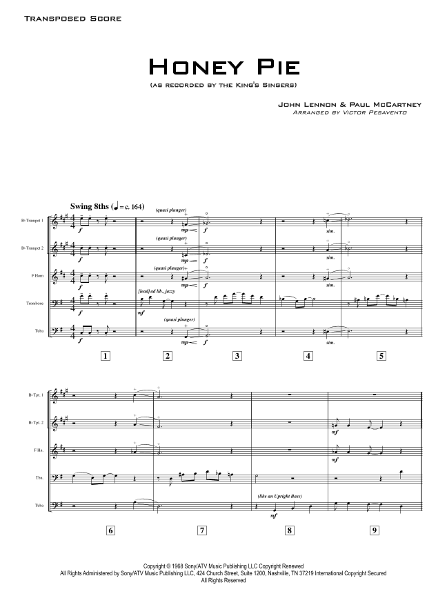 Honey Pie (arr. Victor Pesavento)