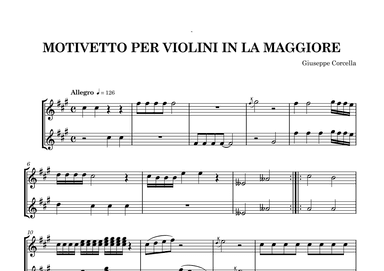 Motivetto per Violini in La Maggiore, Op. 21 No. 5