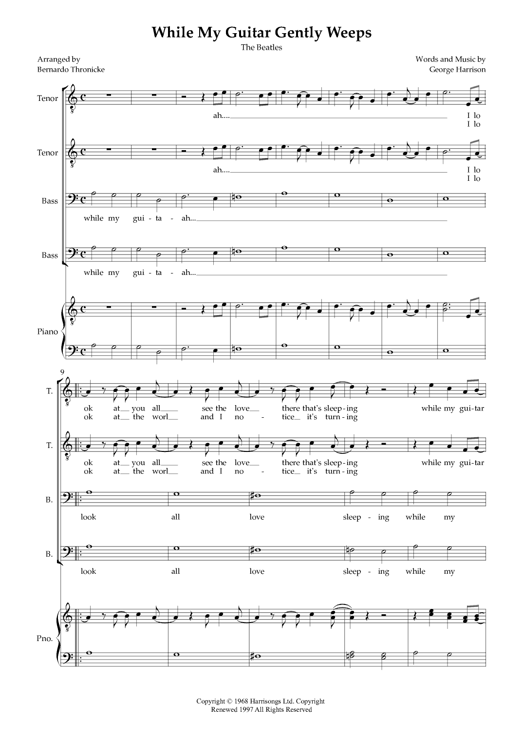 While My Guitar Gently Weeps (arr. BTmusic)