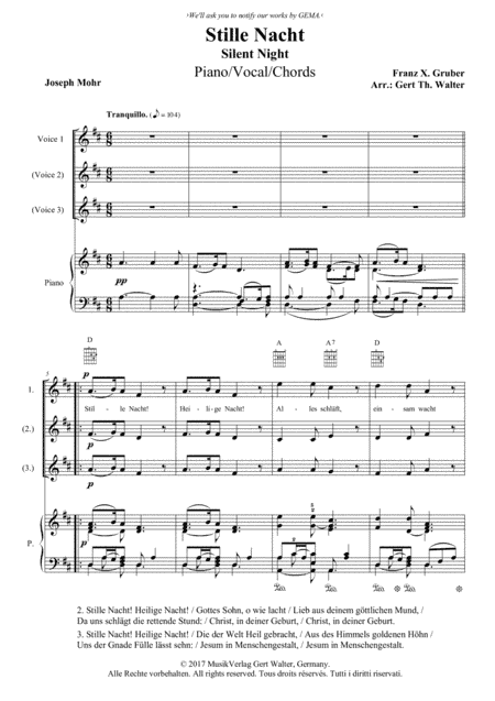 Silent Night (arr. Gert Th. Walter)