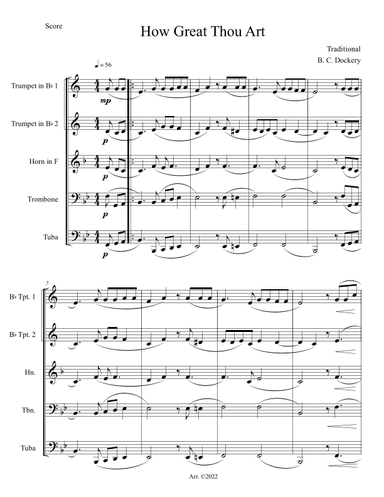 How Great Thou Art (Brass Quintet) (arr. B. C. Dockery)