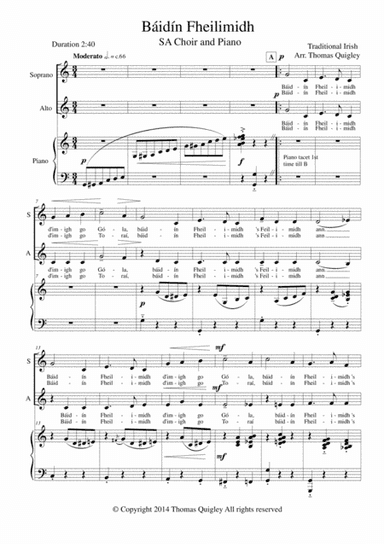 Báidín Fheilimidh (arr. Thomas Quigley)