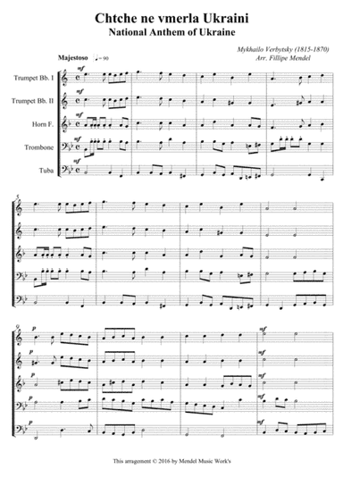 National Anthem of Ukraine (version 2) (arr. Fillipe Mendel)