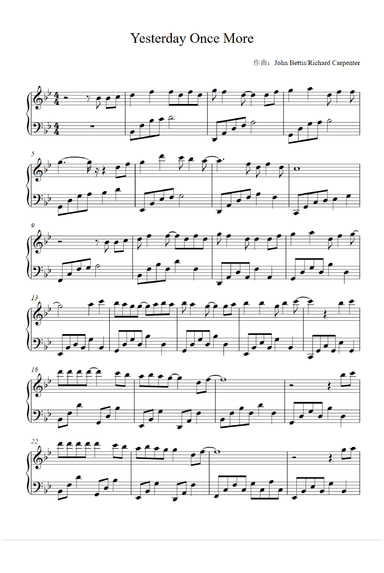 Yesterday Once More (arr. John Bettis)