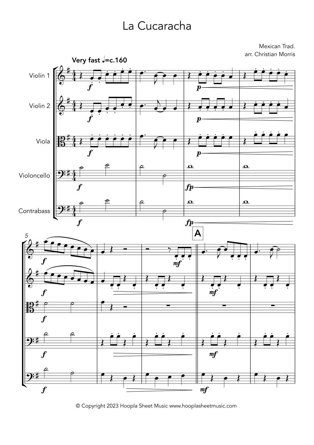La Cucaracha (arr. Christian Morris)