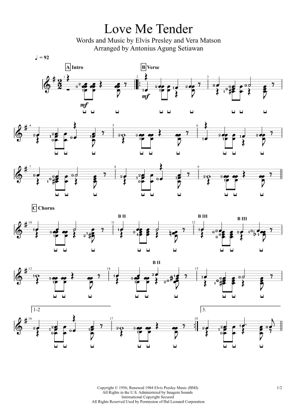 Love Me Tender (arr. Antonius Agung Setiawan)