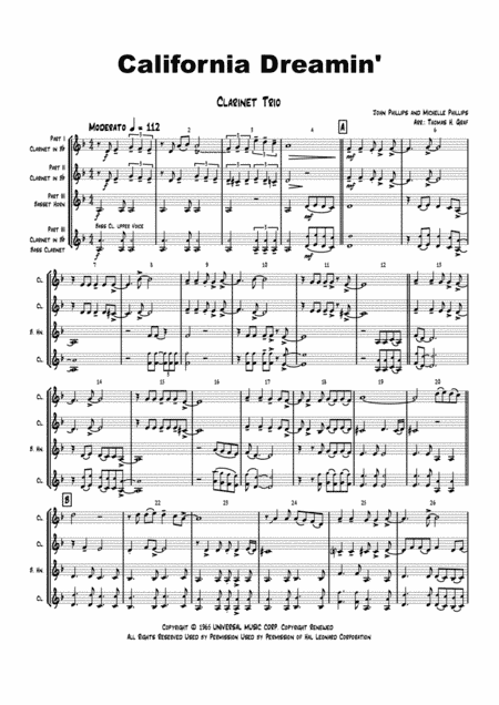 California Dreamin' (arr. Thomas H. Graf)