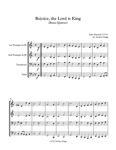 Rejoice, the Lord is King (Brass Quartet) (arr. Jordan Grigg)