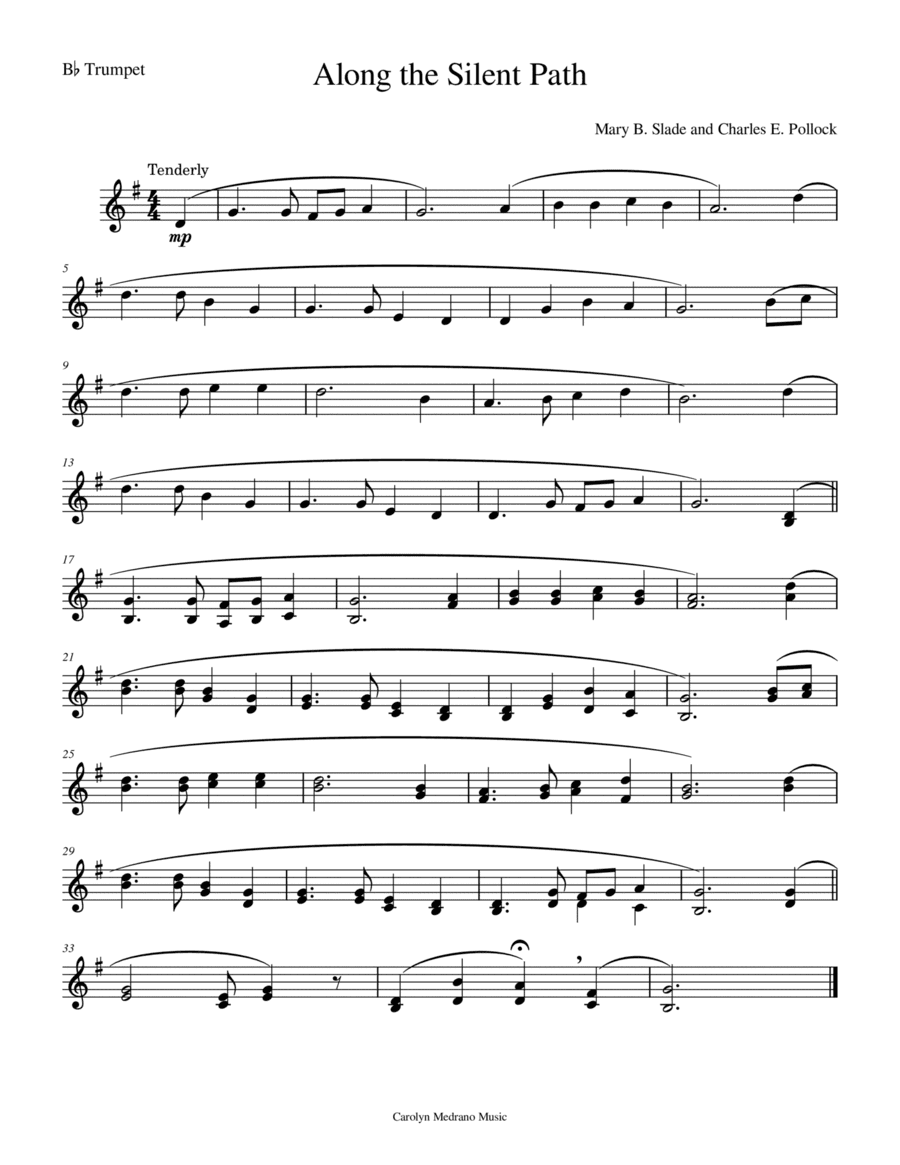 Along the Silent Path - trumpet solo (arr. Carolyn Medrano)