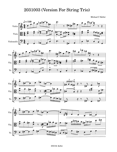 2031003 (Version For String Trio) - Score Only