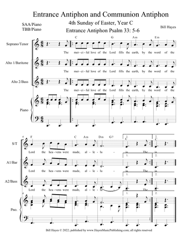 Antiphons for 4th Sunday in Easter, Year C