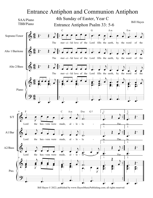 Antiphons for 4th Sunday in Easter, Year C