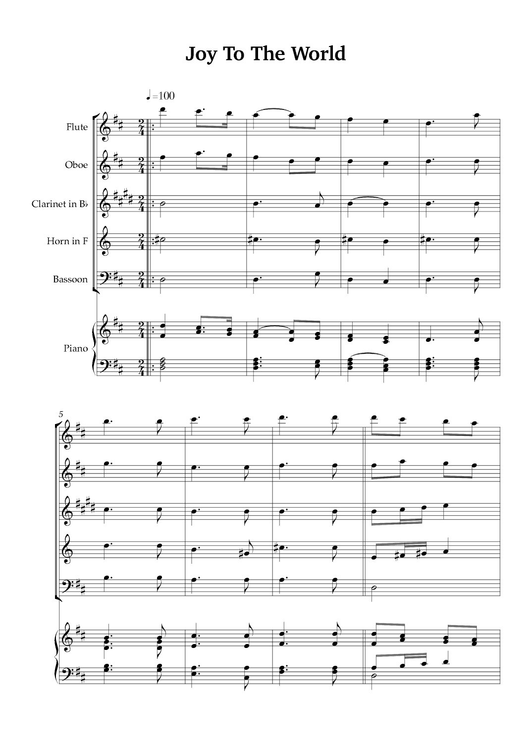 Joy To The World (arr. Karen Gueiros)