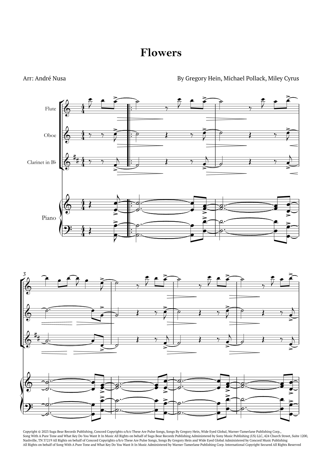 Flowers (arr. André Nusa)
