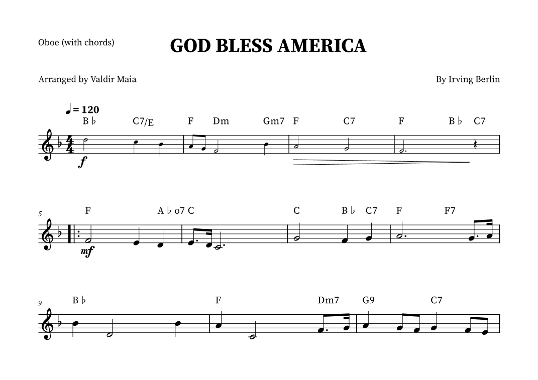 God Bless America ® (arr. Valdir Maia)