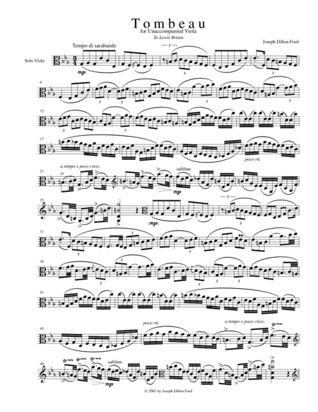 Tombeau for Unaccompanied Viola